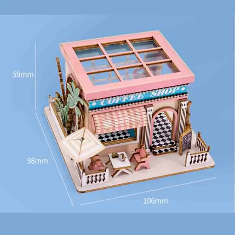Kinder handgemachte DIY kleine Holzhaus 3D Holzpuzzle Gebäude Modell kreative Puzzle Spielzeug Geschenk