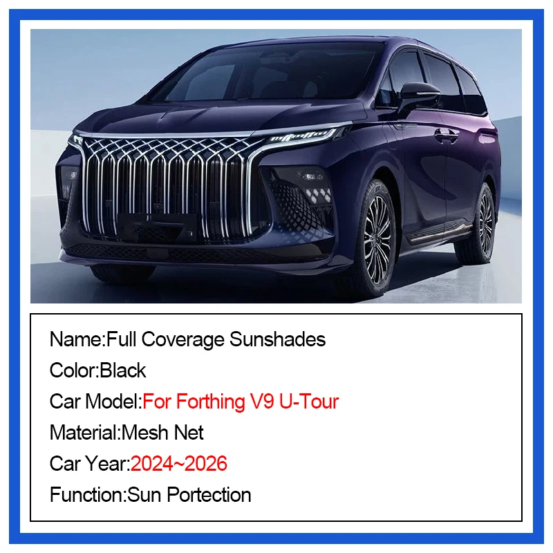 Sunshade Car Windshield For Forthing V9 U-Tour Accessories 2024 2025 2026 Xinghai V9 Magnetic Sunshields Visor Net Mesh Parts UV