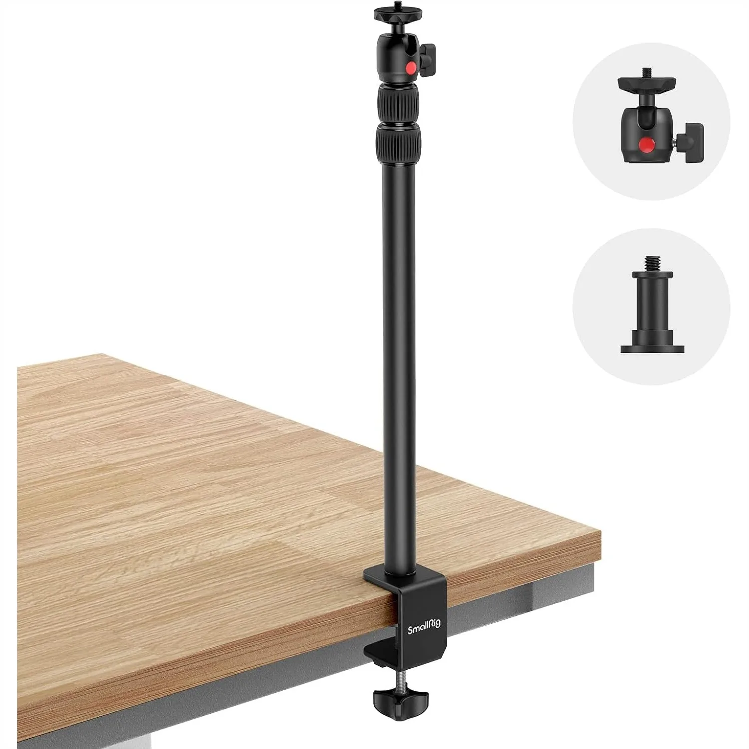 

Adjustable Camera Desk Mount Stand 15"-39" with C-Clamp, Ball Head for DSLR Ring Light Live Streaming