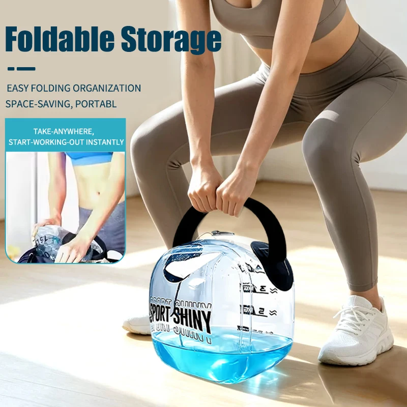 Portable Water Kettlebell Adjustable Weight Training Gear for Arm & Full Body Workout，With Air Pump and Pigment