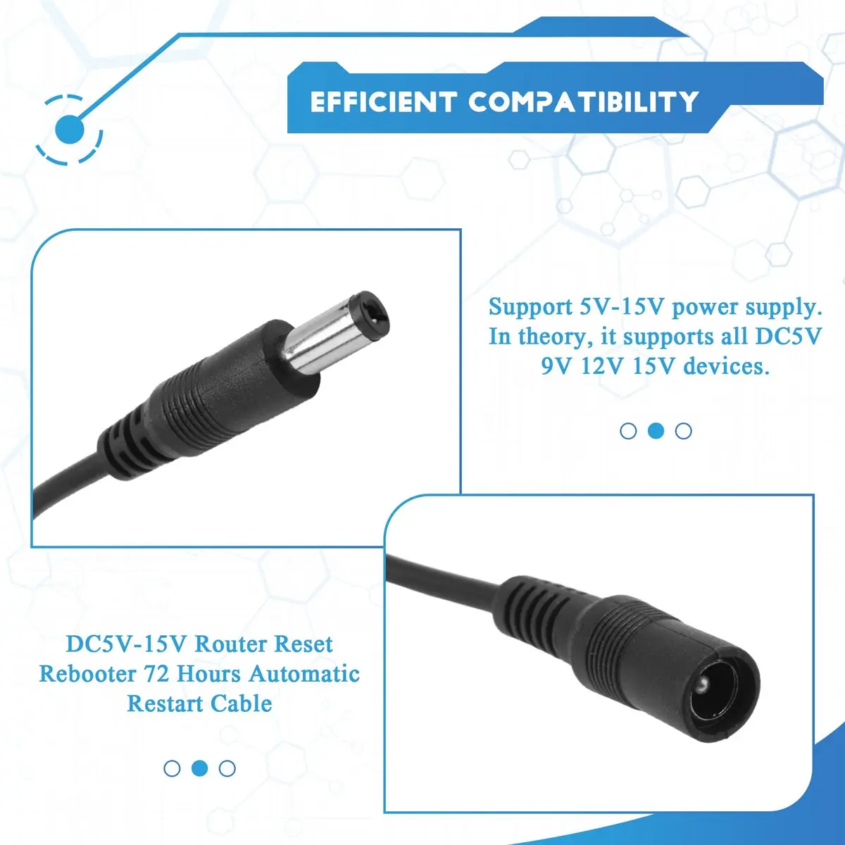 ♬◤Popular Style  ◥DC5V-15V Router Reset Rebooter 72 Hours Automatic Restart Cable for WiFi Bridge/Cat/Router/Repeater Rebooter B