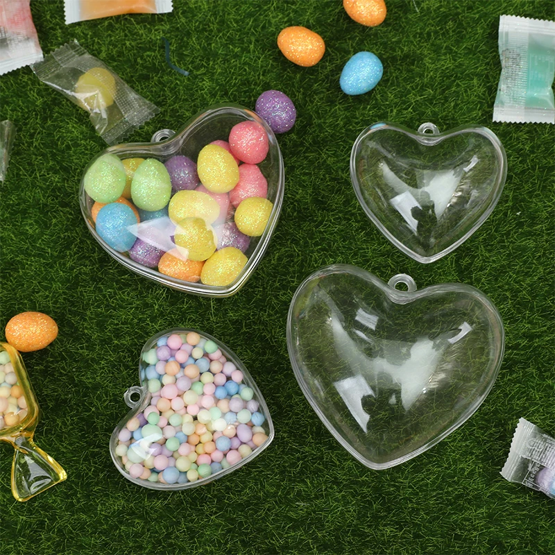 5pcs Transparent Love Heart Candy Box Wedding Favors Gifts Packaging Boxes Christmas Ball Birthday Party Decoration Baby Shower