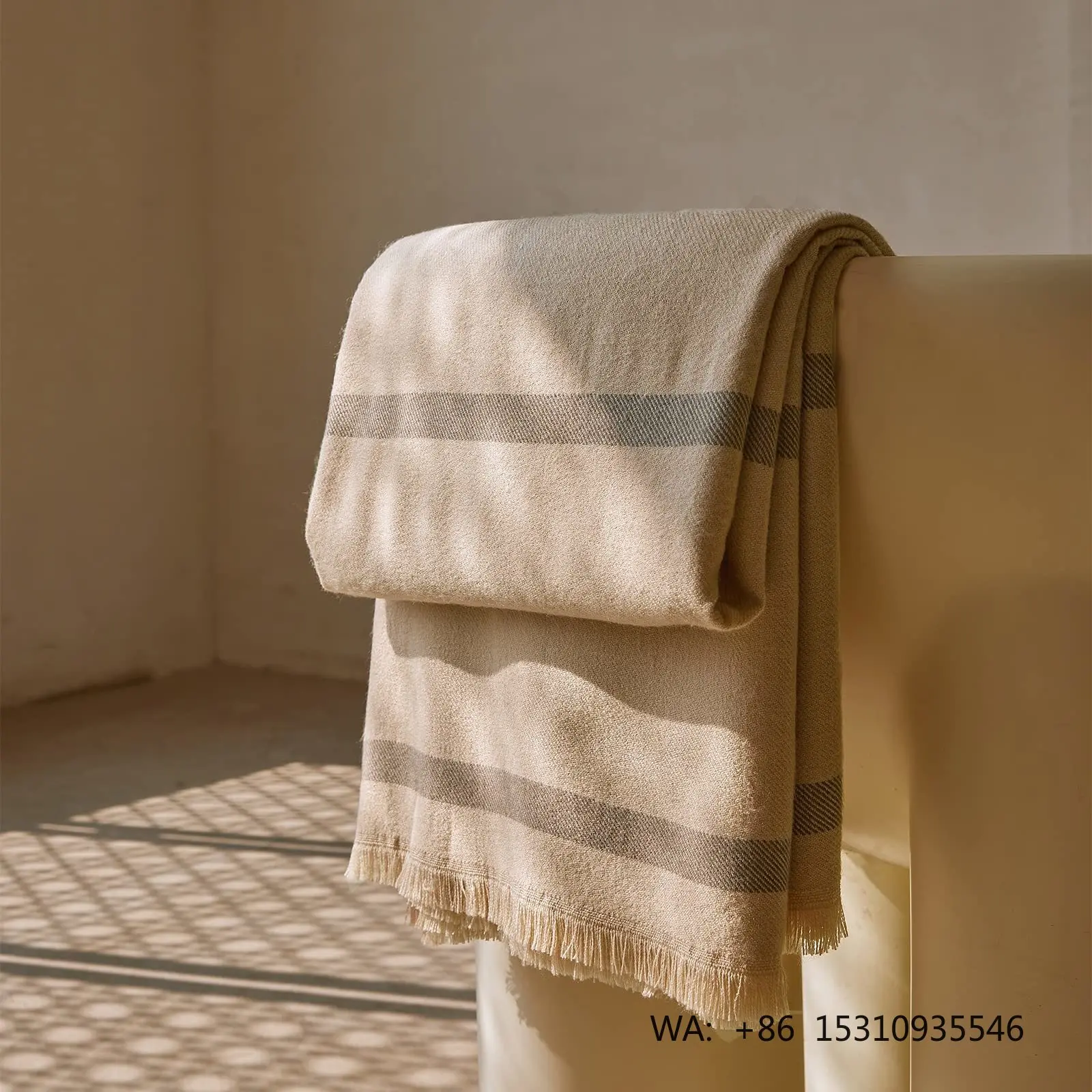 Knitted Warm Soft 100% Organic Cotton Throw Blanket for Couch Sofa