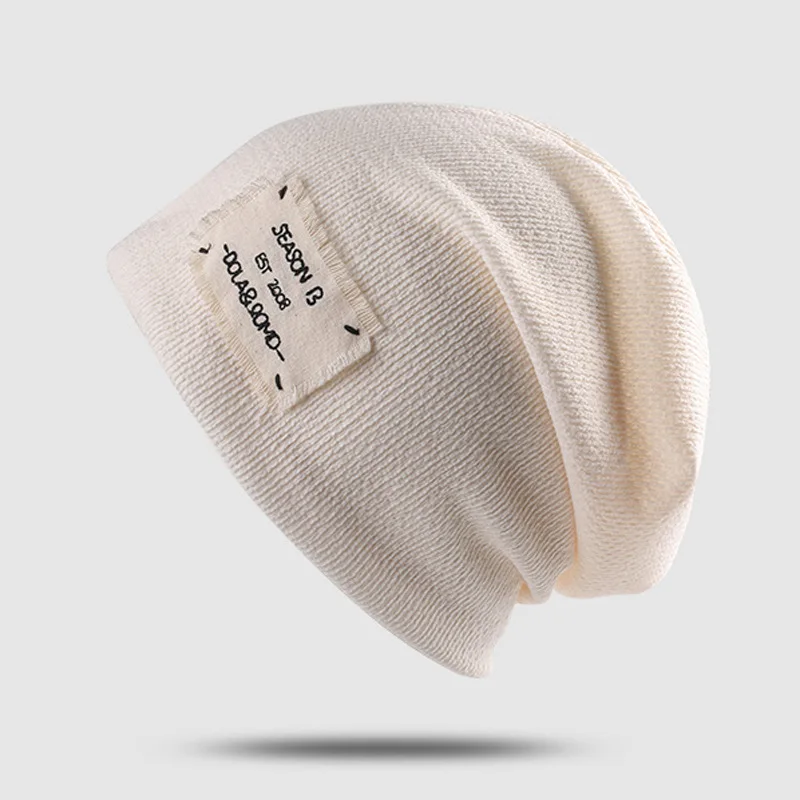 Unisex Letter Embroidery Beanies Autumn Winter Warm Hat Hip Cap Beanies Hat Caps for Women Men Bonnets