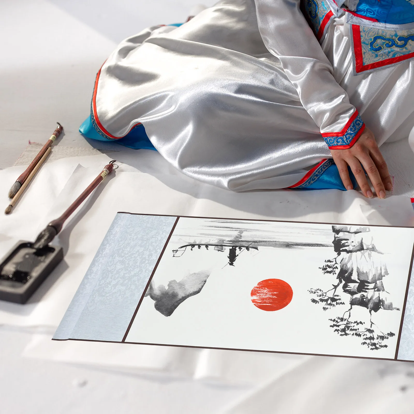 Blank Scroll for Calligraphy Painting Xuan Paper Art Wall Hanging DIY Decor Functional Brush Ink Practice Paper