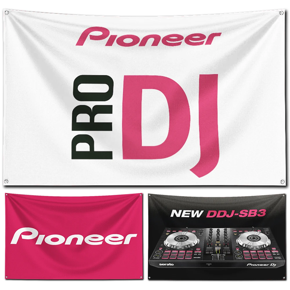 60x90cm Pioneer DJ Pro Music Flag Polyester Digital Printing Banner for Garage Wall Art Out Door Decoration