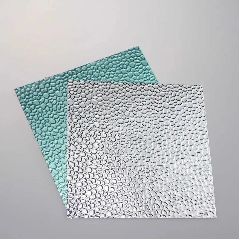 Mirror Finish Embossed Aluminum Sheet Bean Hammer Pattern 86% High Reflectivity Custom Lampshade Plate