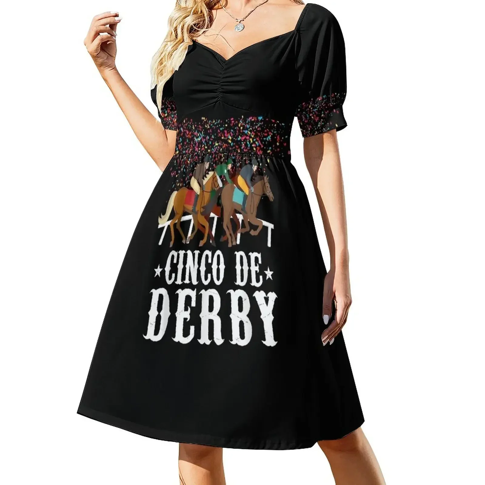 Cinco De Derby Kentucky Horse Race TShirt Funny Mexican Sleeveless Dress women's dresses luxury Dress