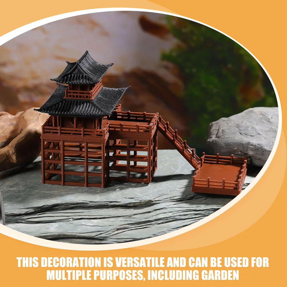 Diaojiaolou Micro Landscape Gazebo Pavilion Adornment Statue Miniature Garden Decoration Plastic Zen Home Landscaping Ornament