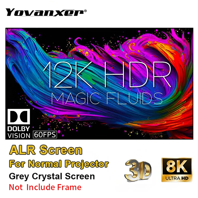 

2024 ALR Nano Grey Crystal Projector Screen Anti-light Frameless Projection Screens For Long Throw Projector LT Curtain 4K HD