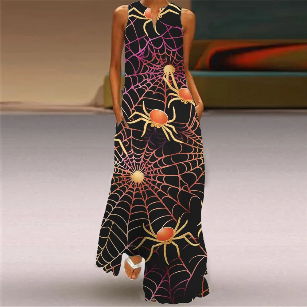 Fashion Street Style Sexy V Neck Maxi Dress Holiday Party Dinner Sexy Evening Dress Halloween Cutout V Neck Ankle Dress