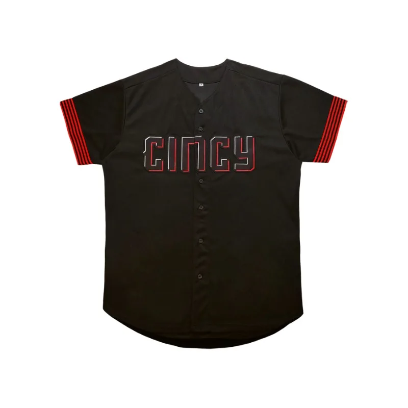 قميص بيسبول رجالي مطرز بأحرف وأرقام على شكل حرف V، ملابس بيسبول رياضية فضفاضة للرجال ملابس رياضية وخارجية لجميع المواسم