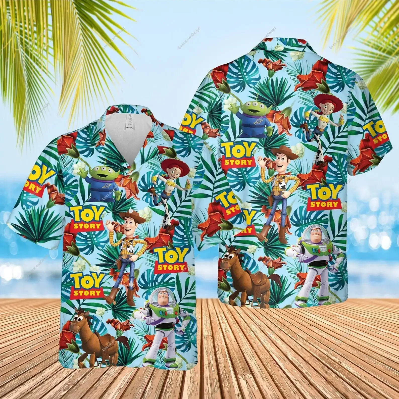 Camisa hawaiana de Toy Story para hombre y mujer, camisa de manga corta de Disney, Buzz Lightyear, Tops de manga corta a la moda, novedad de verano