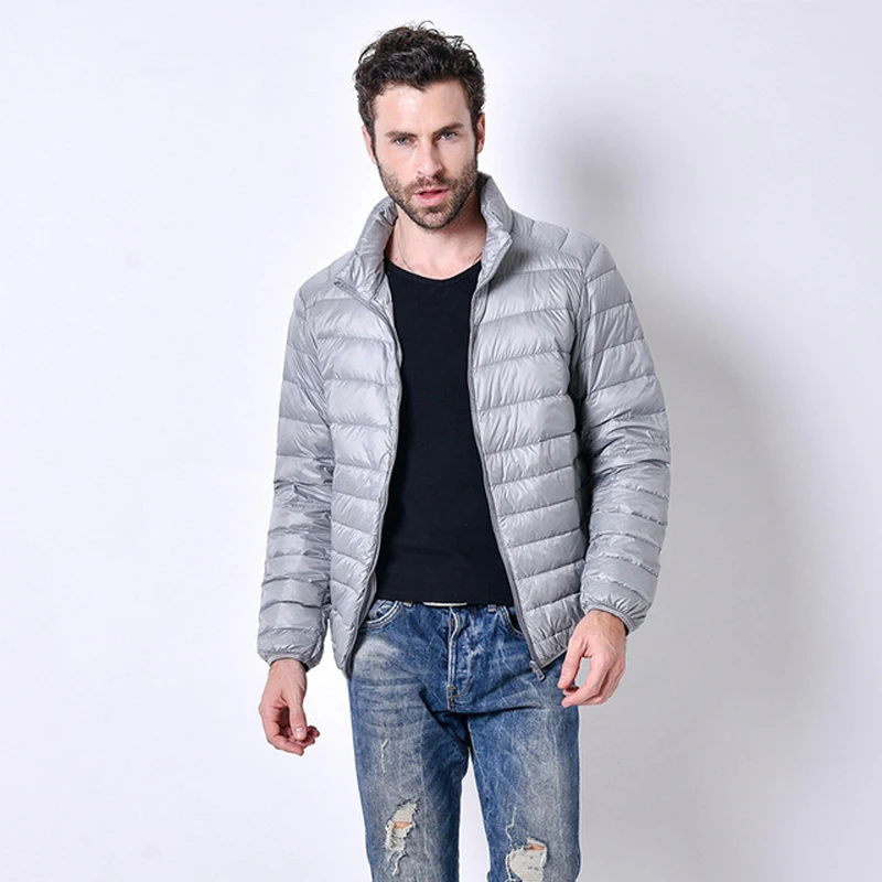 Inverno outono homens ultraleve jaqueta pato branco para baixo casaco s masculino casual quente parka 5xl