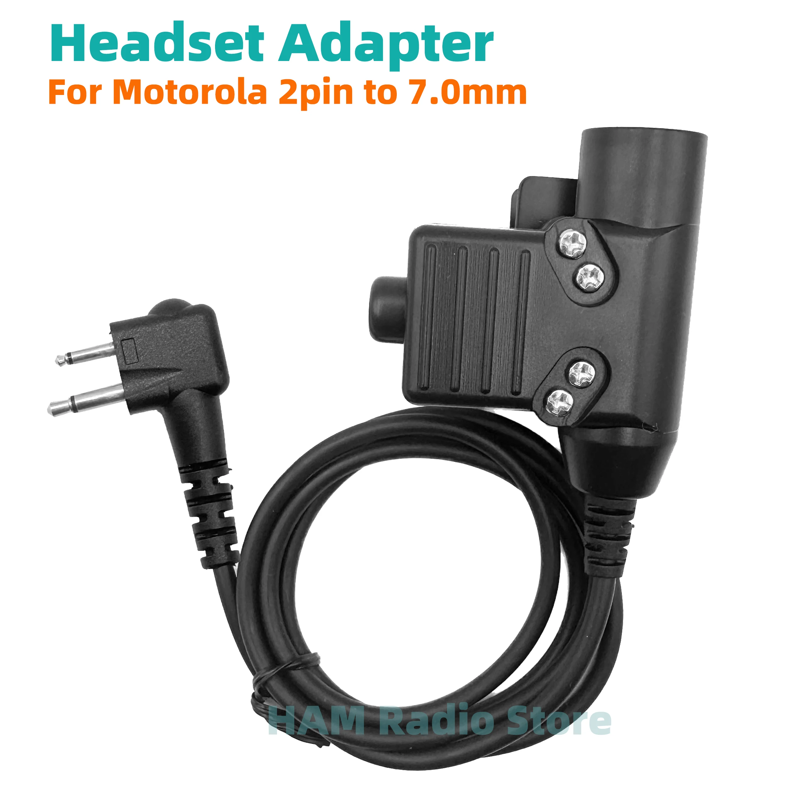 

U94 PTT Headset Adapter 2 Pin to 7.0mm For Motorola R2 CP200 CP200D DP1400 EP450 EP350 CP040 GP300 GP88S CP140 CP160 CT150 CP180
