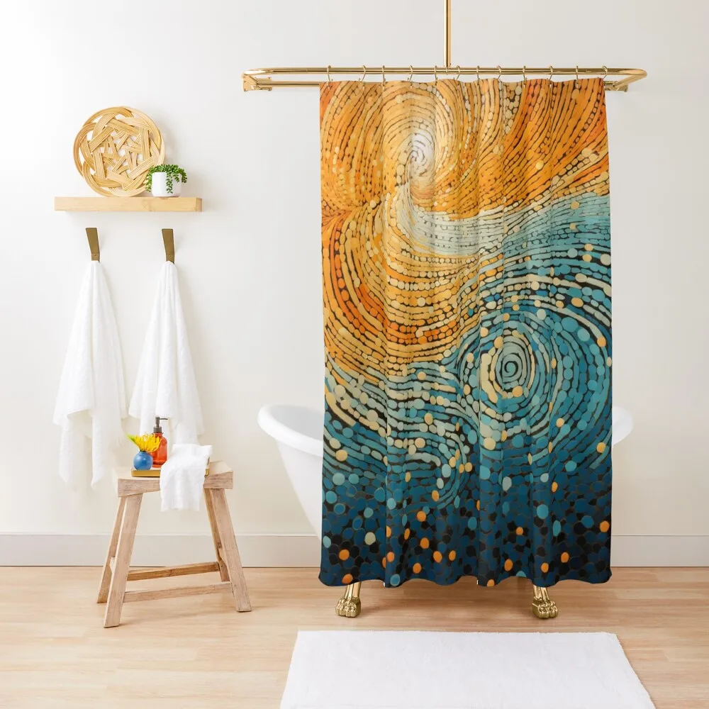 Aboriginal Authentic Art - Hot And Cold Collision Shower Curtain Bathroom Deco Luxury Bathroom Anime Bathroom Curtain