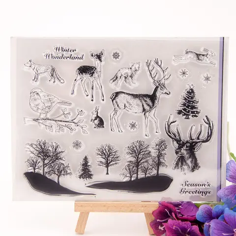 New Arrival Forest animals Clear Stamps for DIY Scrapbooking Card fairy Rubber Seal Stamps Making Photo Album Handemade Crafts