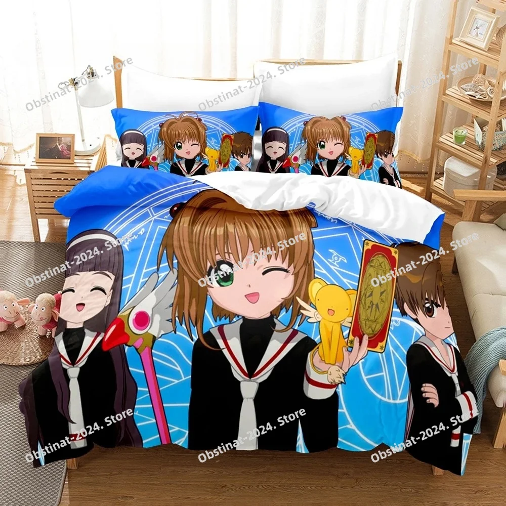 

CARDCAPTOR SAKURA Bedding Set Single Twin Full Queen King Size Bed Set Aldult Kid Bedroom Duvetcover Sets CXG bed sheet set YEK