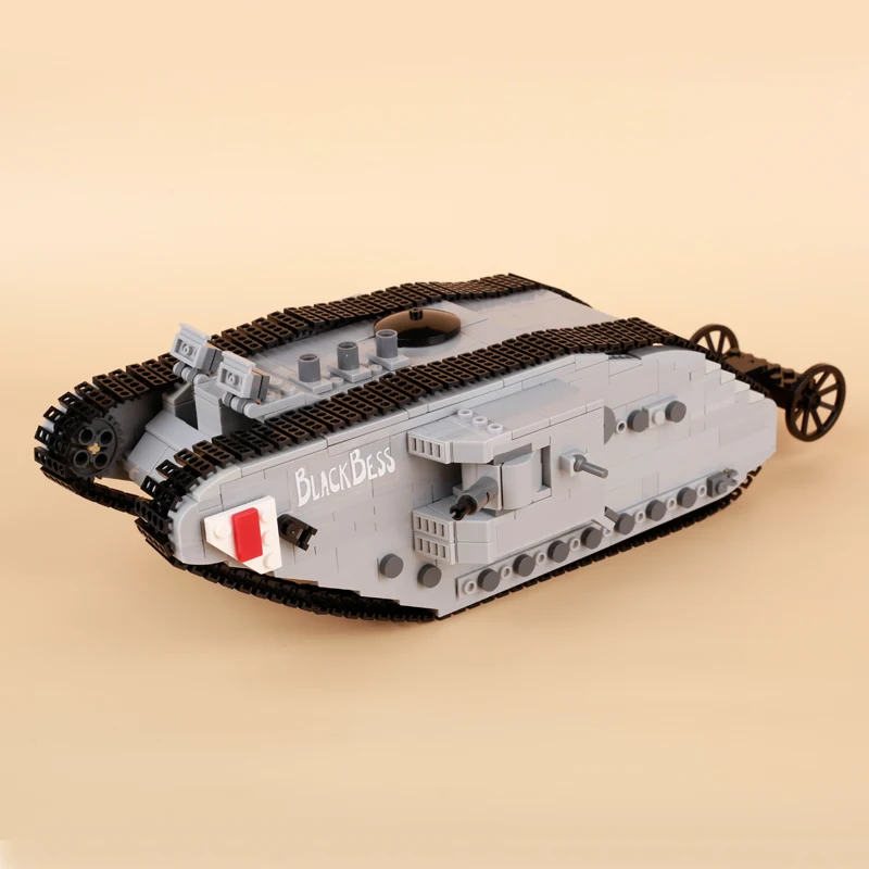 WW1 Britain Military MARK1 Tank Model Building Blocks WW2 Army Infantry Solider Figures Sticker Car Vehicle Weapons Bricks Toys