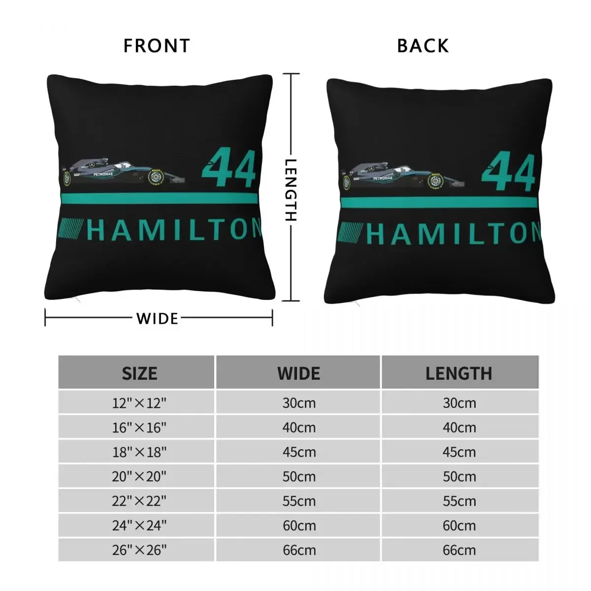 Hamilton 44 Square Pillowcase Pillow Cover Polyester Cushion Decor Comfort Throw Pillow for Home Bedroom