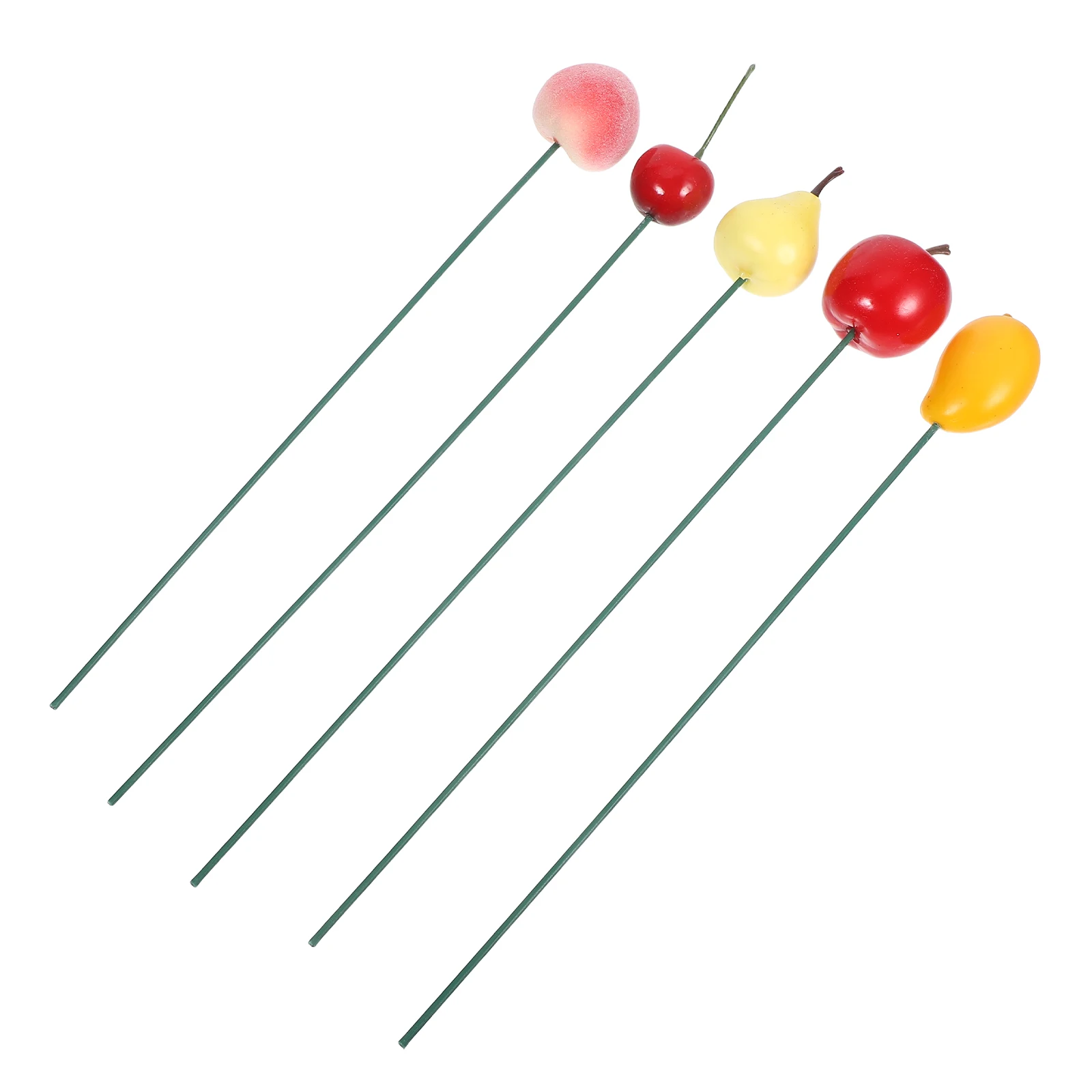 

5pcs Ground Plug Decorative Garden Stake Plant Stakes Foam Flower Pot Gardening Decoration Realistic Food Modeling Reusable