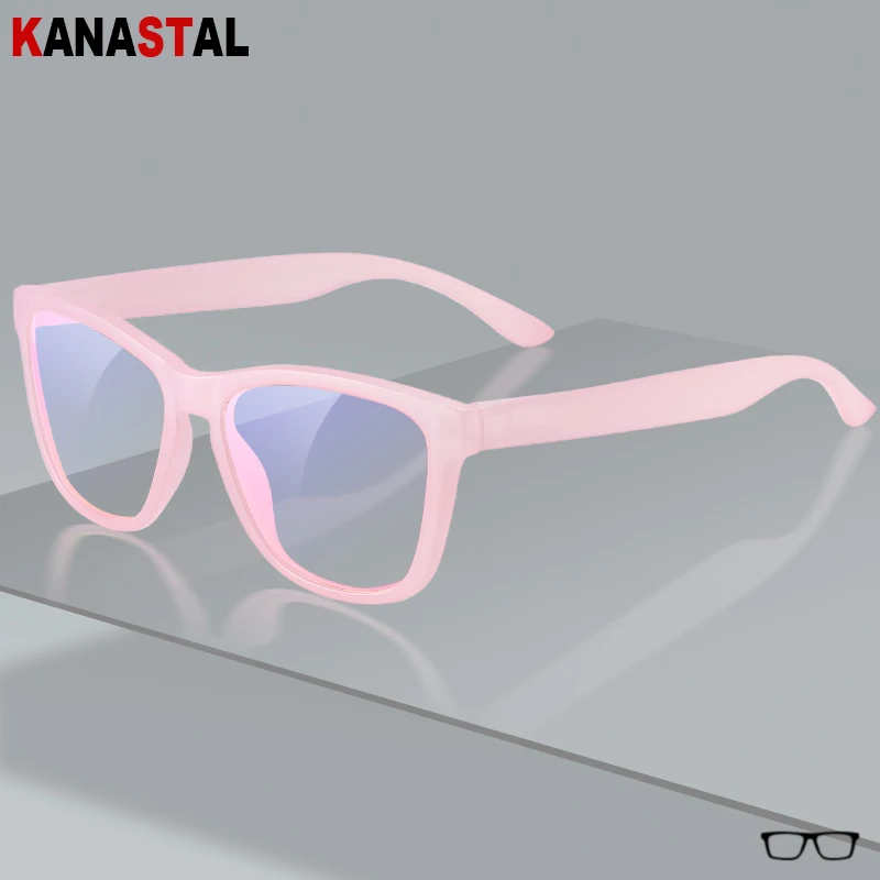 Montura de gafas de plástico con bloqueo de luz azul para mujer, gafas de ordenador para hombre, lentes antifatiga, gafas graduadas para miopía, gafas de lectura