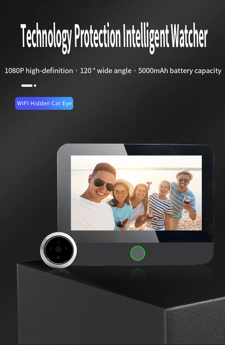 2mp 1080p Tuya App WiFi Türklingel visuelle Tür Guckloch Video Tür Telefon Kamera Home Security drahtlose Gegensprechanlage für iOS Android