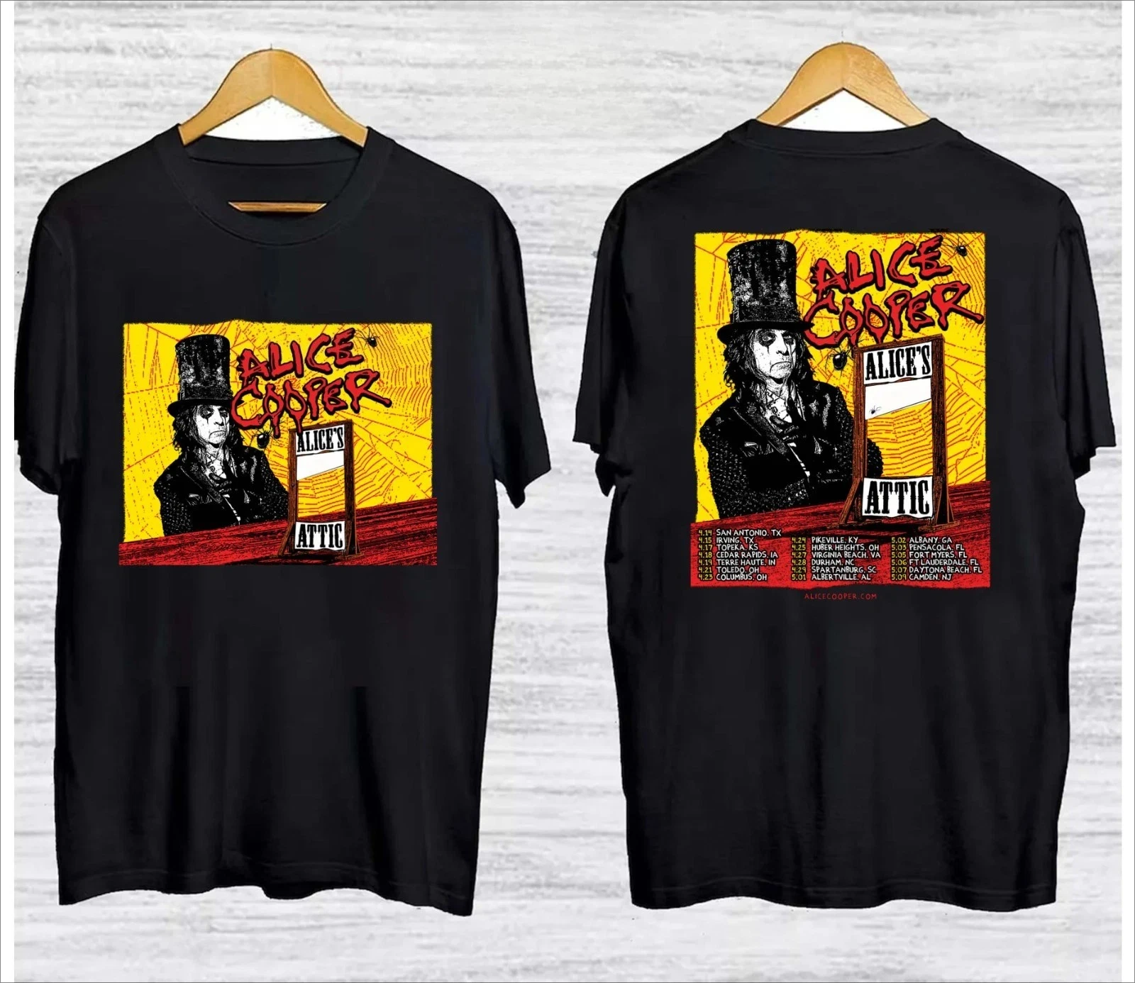 Alice Cooper's Attic 2026 Tour Date Multi Color T-shirt Daily Outdoor Retro Male and Female Fan Printed T-shirt