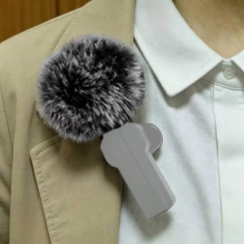 2/4Pcs Plush Lapel Microphone Cover USB Type-C Faux Fur Windproof Noise Reduction For Interviews Live Streaming