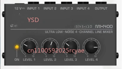 

MX400 4 Canales Audio Mixer Sound Mixer with Power Adapter Mono Low Noise Family Sound Mini mixer Compact Sound Adapter