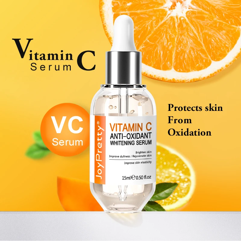 JoyPretty Vitamin C Face Serum Whitening Moisturizing Hyaluronic Acid Dark Spot Removal Facial Serum Skin Care Products