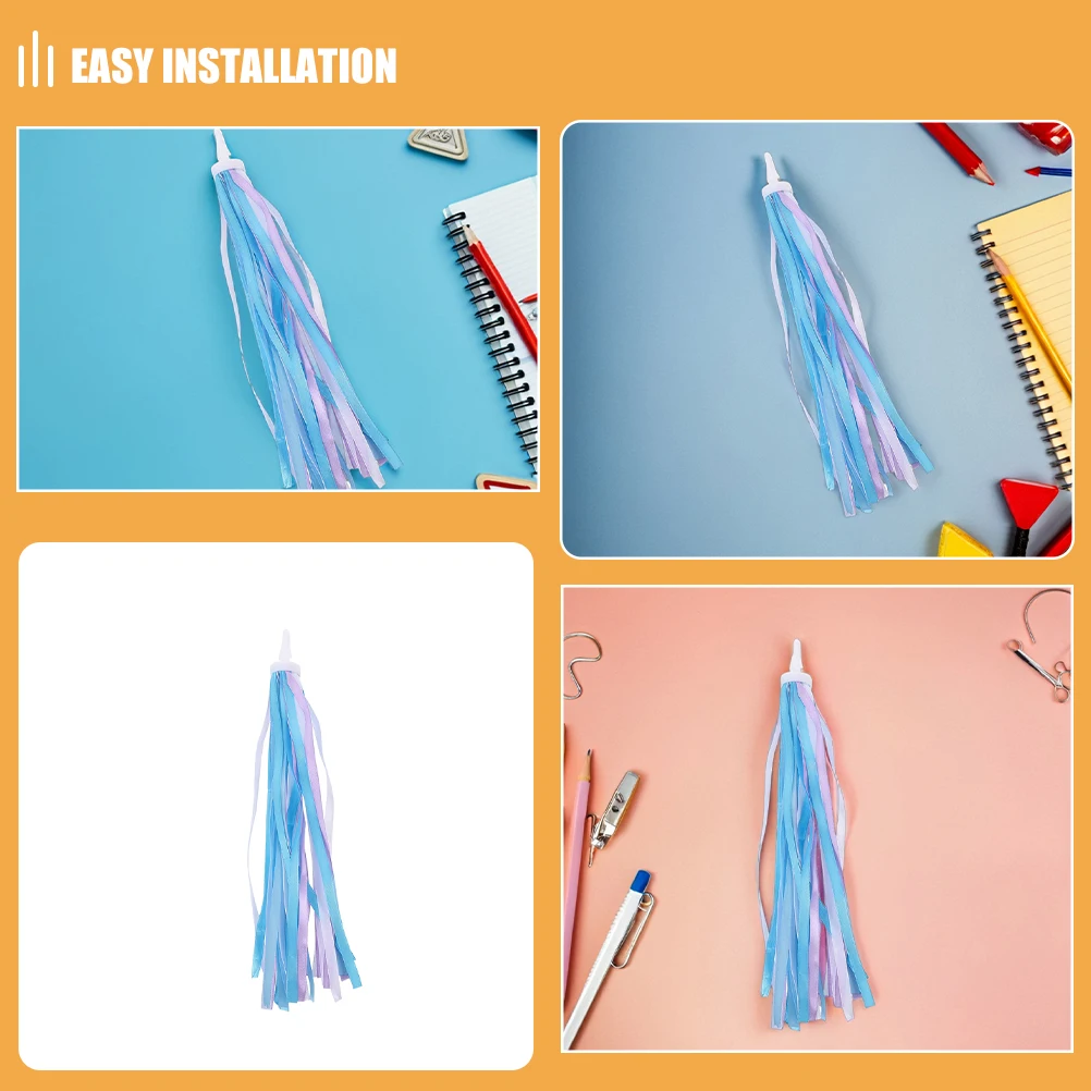 3 أزواج من أشرطة المقود للدراجات التي اصطياد العين وشرابة ديكور أشرطة متدفقة ديناميكية مناسبة للدراجات البالغة