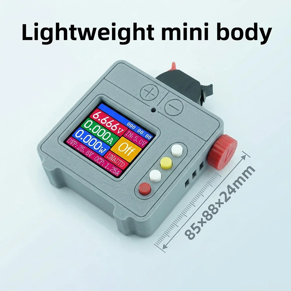 Mini 5W Portable Power Supply Adjustable Voltage Buck-Boost Desktop Power with Color Display for Electronics DIY