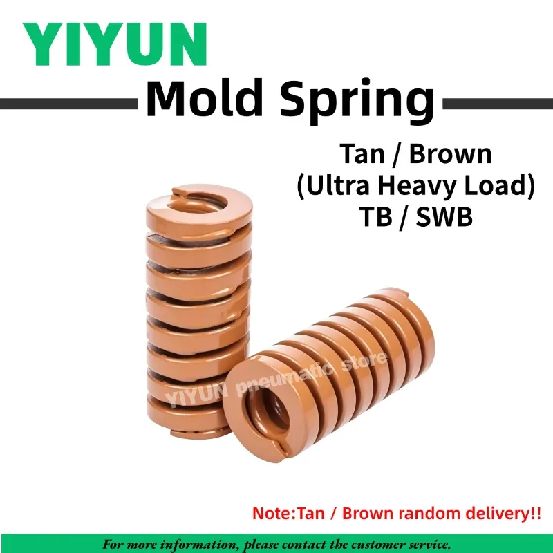 4pcs 65Mn Steel Tan / Brown TB Ultra Heavy Load Compression Die Spring Industrial Mold Spring For Stamping Mould Machine