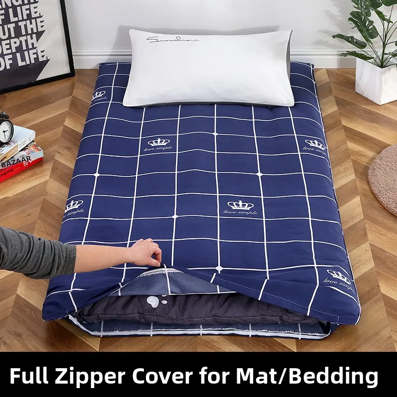 Zippered Full-Enclosure Mattress Protector Case for Student Dormitory Dustproof Mite-Resistant Polyester Fiber Bedding Cover
