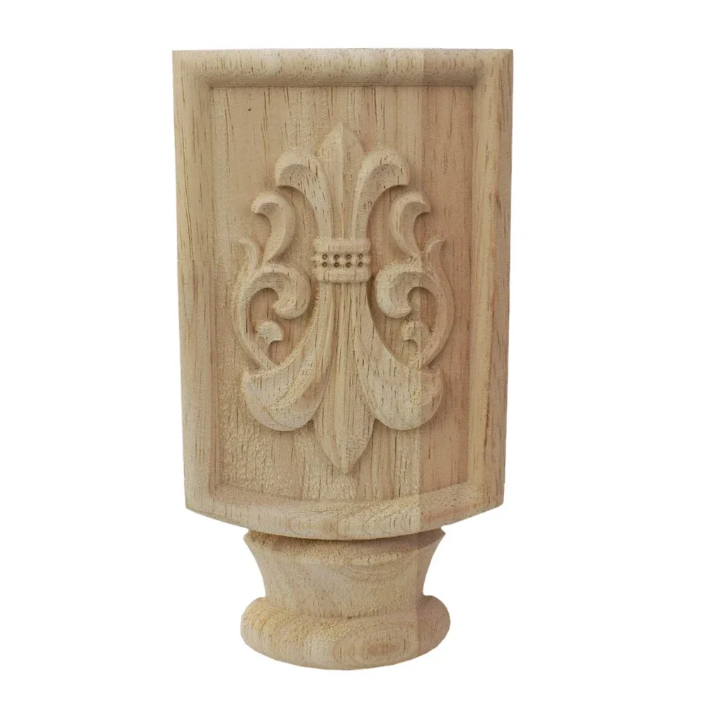 2PCS Woodcarving Corner Decal Unpainted Wood Carved Decal Corner Onlay Applique Frame Home Furniture Cabinet Door Decor Craft