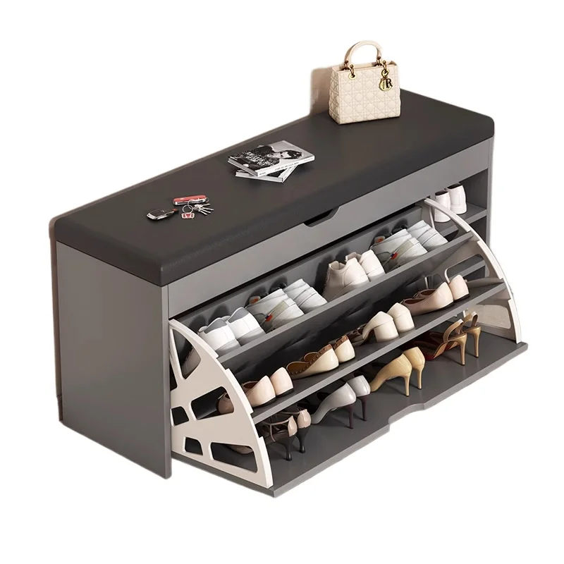 Wholesale Home Entryway Sit-Down Shoe Cabinet for Living Room Bedroom Hallway Storage Bench with Flip-Up Compartment for Easy