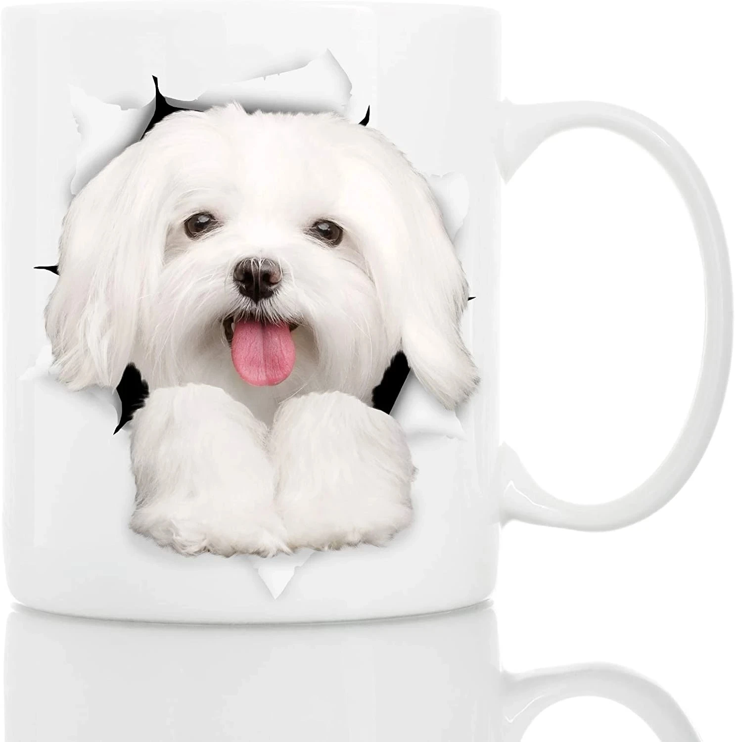 Funny Maltese Dog Coffee Mugs, Drinkware, Doggy Lover, Coffeeware, Tableware, Home Decor, Mommy, Women Pet Cups, Mother's Day