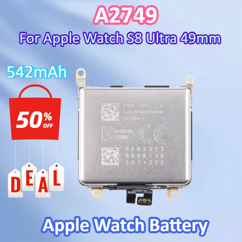 

New A2749 3.86V 542mAh Li-ion Battery for Apple Watch S8 Ultra 49mm Digital Batteries