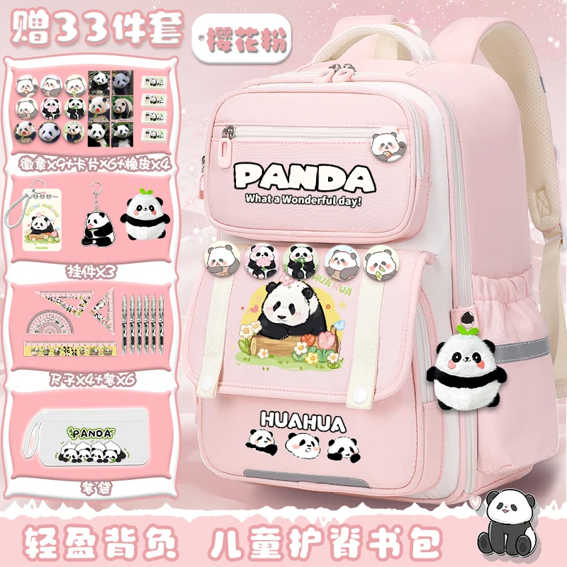 Cute Panda Backpack Girl 2025 New Sanrio Backpack Fashion Print Youth Large Capacity Children School Backpack