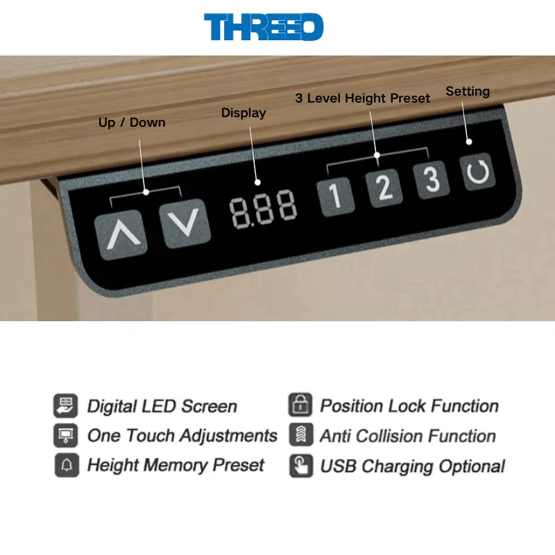 رفع سريع 25 مم / ثانية الشركة المصنعة تخصيص ارتفاع كهربائي قابل للتعديل مكتب محرك مزدوج الدائمة مكتب حل أثاث المكاتب المنزلية