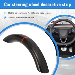 Car Steering Wheel Upper Cover Trim Strips Carbon Fiber For Tesla Model 3 Highland 2024 Car Interior Accessories