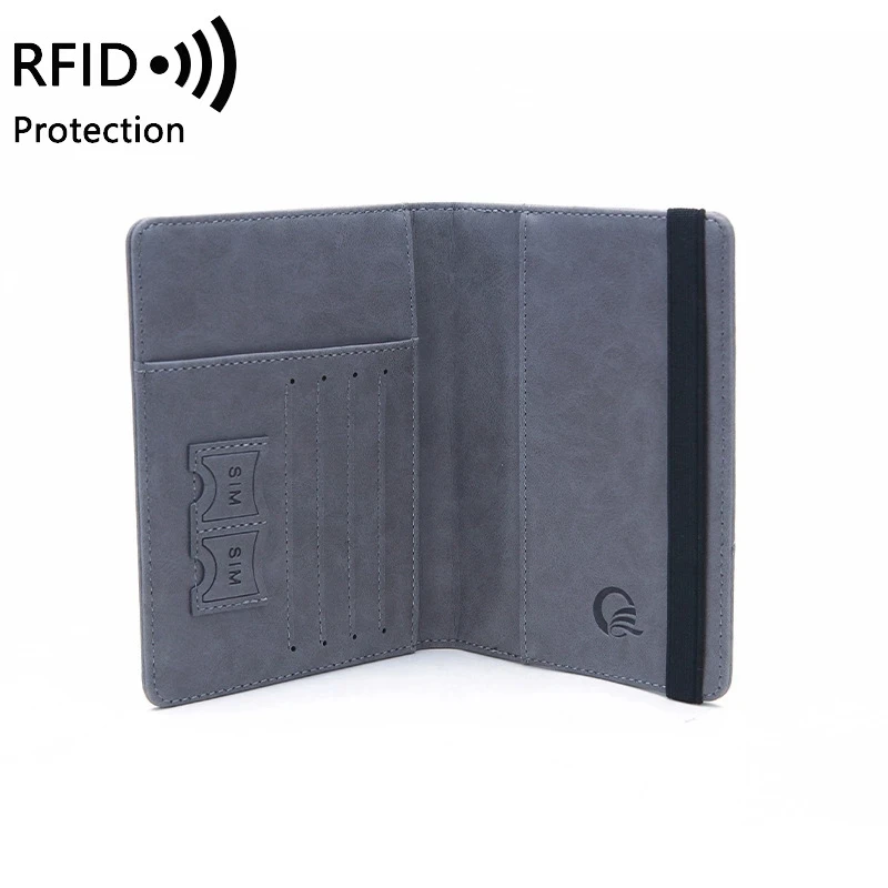 Women Men RFID Vintage Business Passport Covers Holder Multi-Function ID Bank Card PU Leather Wallet Case Travel Accessories