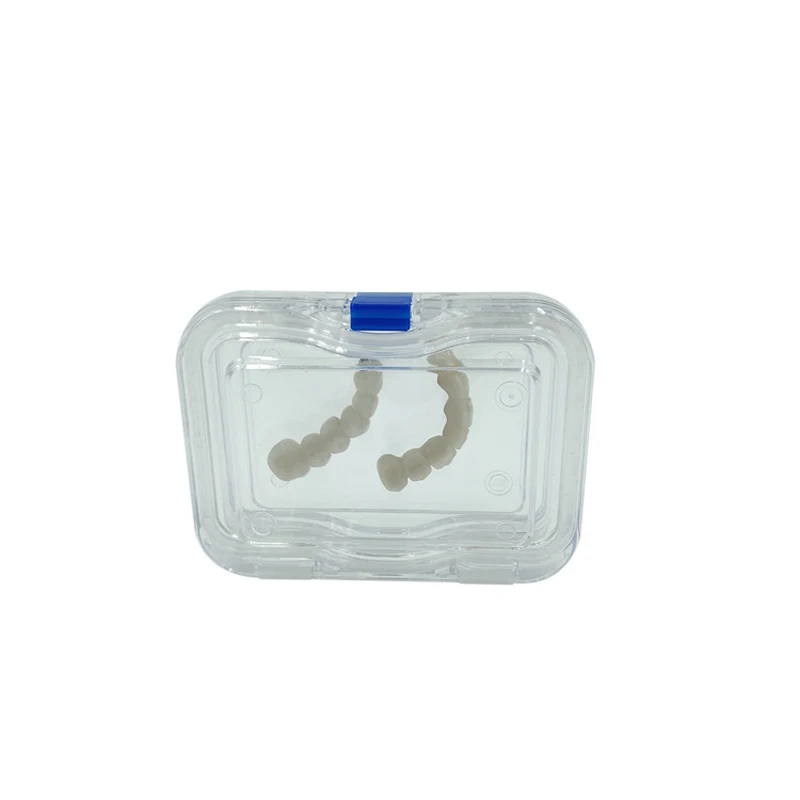 50pcs Blue Denture Box With Film Denture Crown Box Clear Dental Membrane Box