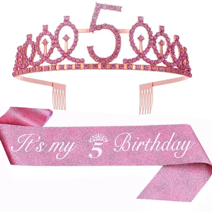 Geburtstags-Tiara-Krone-Schärpe für Frauen und Mädchen – „Es ist mein 4., 5., 6., 7., 8., 9., 10., 11., 12., 13., 15., 16. Geburtstag“ – Partydekoration – Detail 11