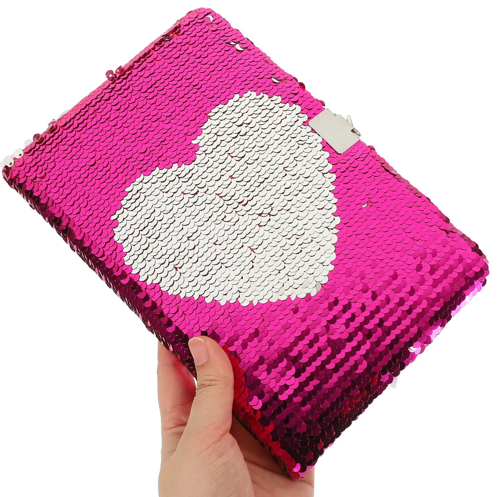 

Reversible Sequin Notebook A5 Glitter Diary Book for Lockable Creative Decorative Notepad with Shining Sequin Cover