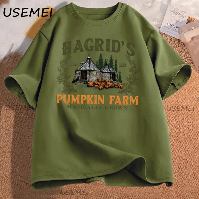 Hagrid Pumpkin T-Shirt Fall Wizard Tee Halloween Pumpkin Patch Autumn T-Shirt Magical Farm Cozy Wizard Fall T Shirt Unisex Tees