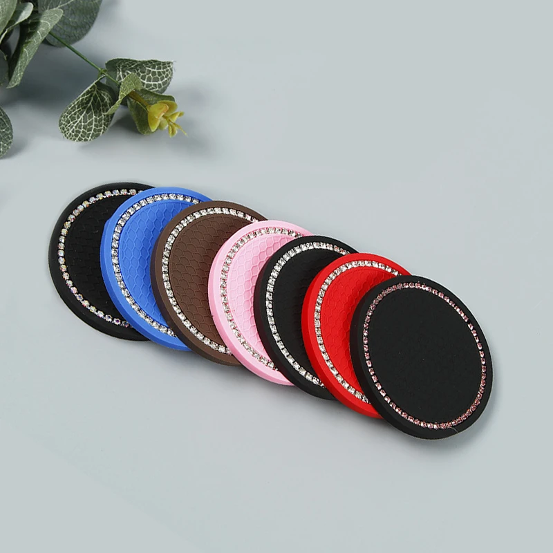 Water Cup Anti slip Pad Waterproof Pad Artificial Diamond Inlaid Silicone Thermal Insulation Automotive Decoration