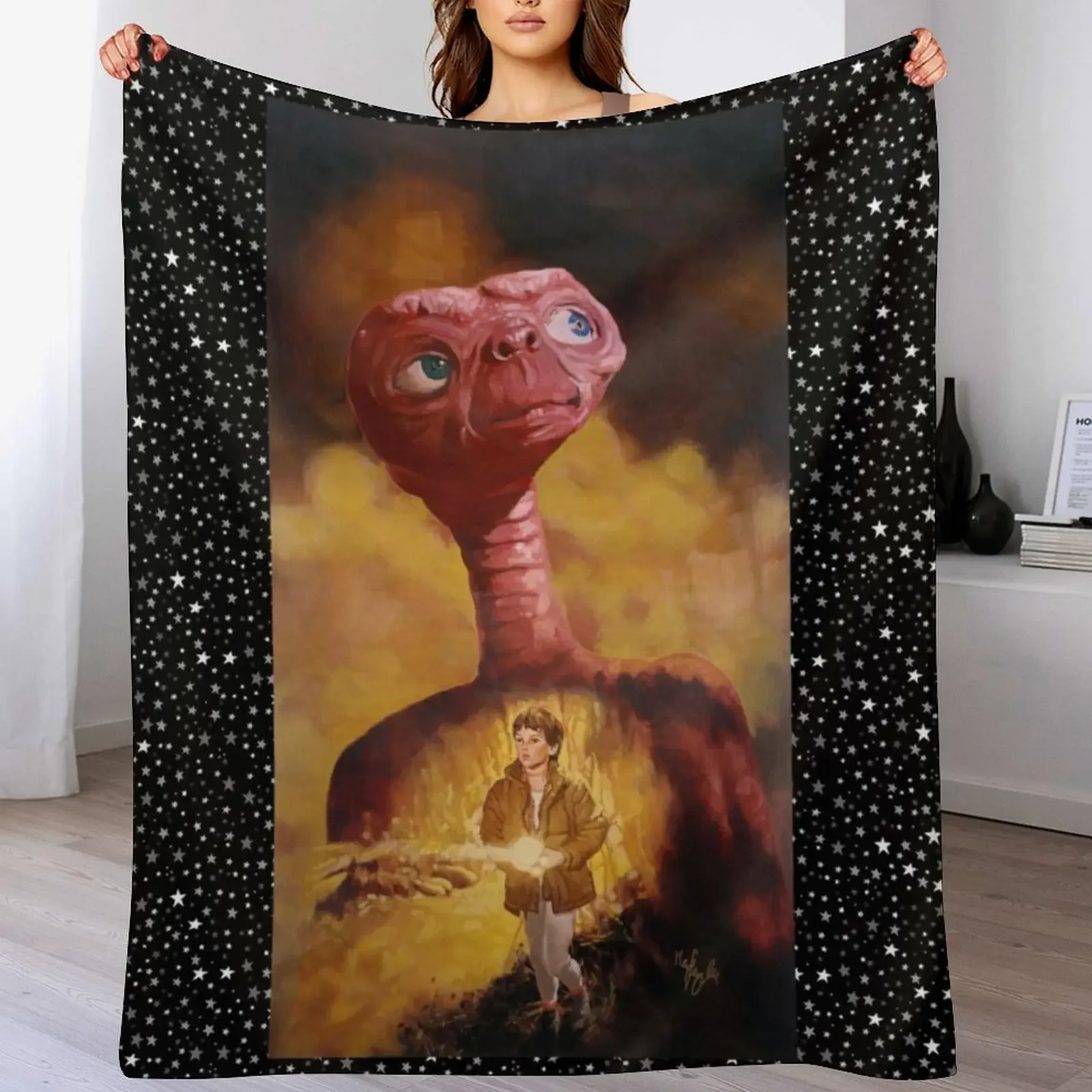 E.T. the Extra-Terrestrial Throw Blanket Cute Quilt Blankets