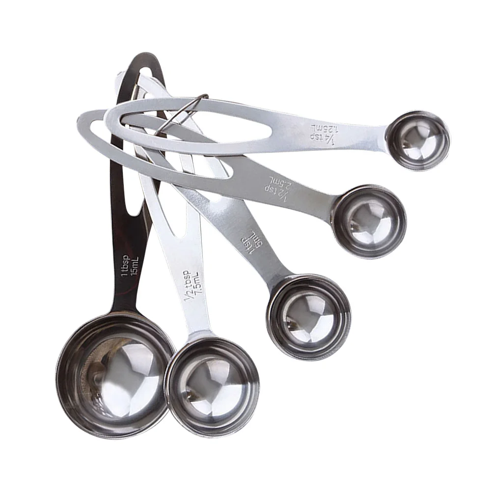 

5 Pcs/Set Measuring Spoon Convenient Coffee Spoons Stainless Steel Baking Milk Powder
